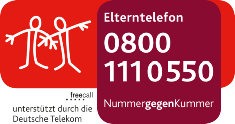 Elterntelefon: 0800 1110550 Nummer gegen Kummer – freecall – unterstützt durch die Deutsche Telekom